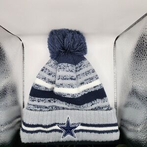 Dallas Cowboys New Era Winter Knit Pom Beanie NFL Football One Size EUC